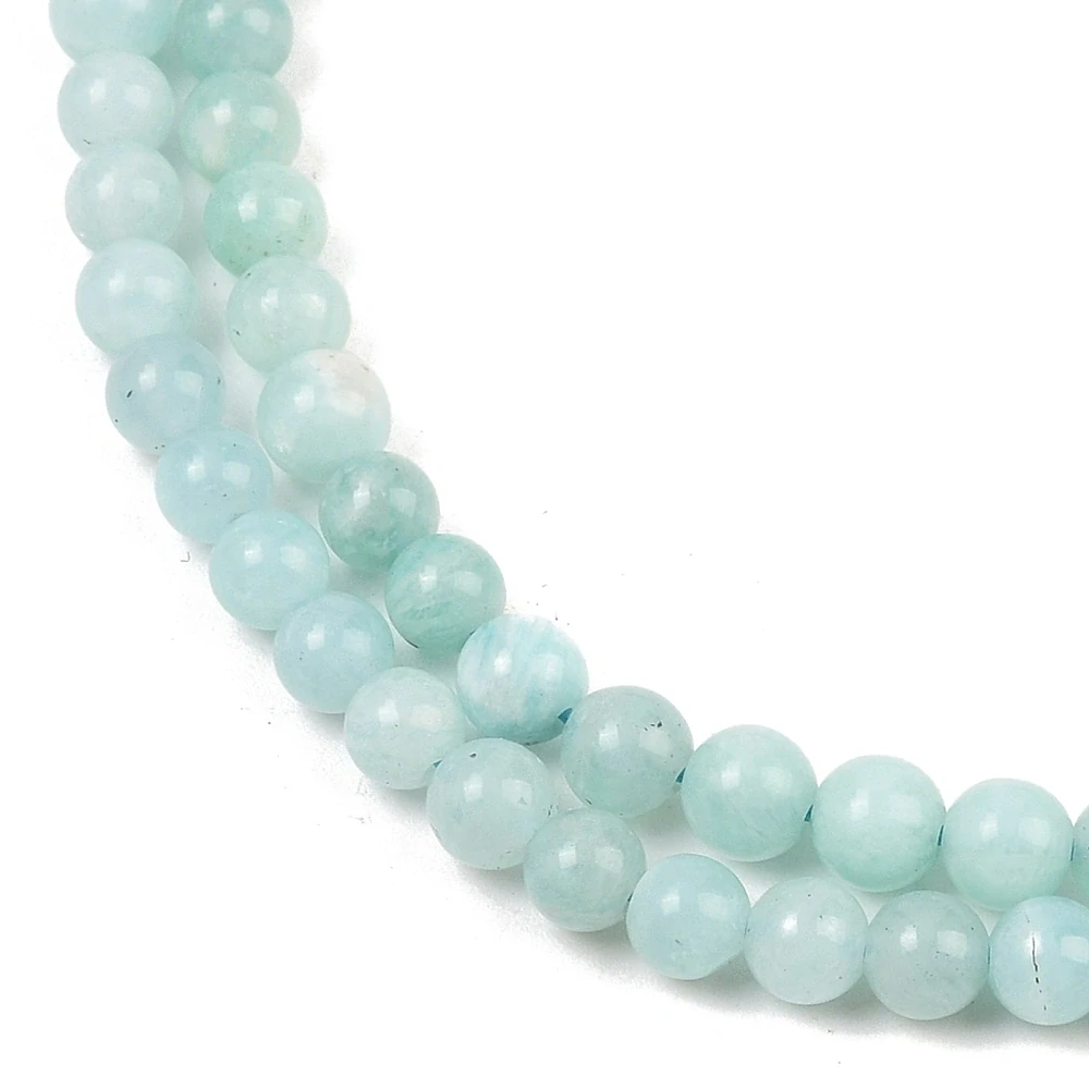 Amazonit, kvalita A, 4-4,5 mm, šňůra 38 cm 