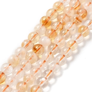 Citrín pálený, 4-5 mm, šňůra 38 cm (cca 90 korálků) 