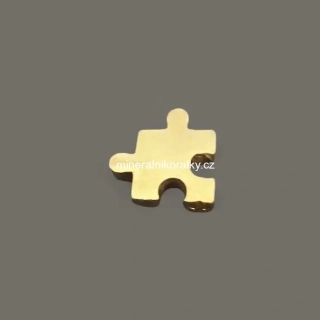 Ocelový korálek Puzzle, zlatý, 10 mm
