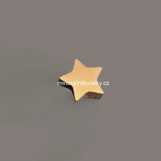 Ocelový korálek Hvězda, rose gold, 8 mm