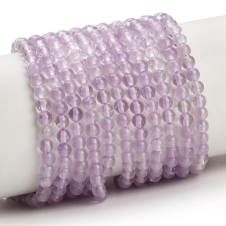 Ametyst levandulový, 4-4,5 mm, šňůra 38 cm (cca 90 korálků)