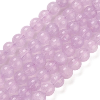 Ametyst levandulový, 6-6,5 mm, šňůra 38 cm (cca 60 korálků)