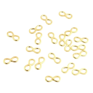 Ocelový mezidíl Nekonečno, zlaté, 10 x 5 mm