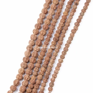 Rudraksha, 6mm, světlá, šňůra 68 cm