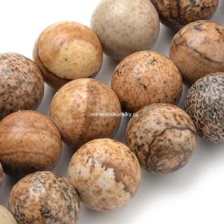 Jaspis obrázkový 4,5-5 mm, šňůra 38 cm (cca 93 korálků)