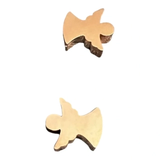 Anděl ocelový, rose gold, 9x10 mm