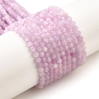 Kunzit, kvalita AA, 3-3,5 mm, půlšňůra 19 cm 