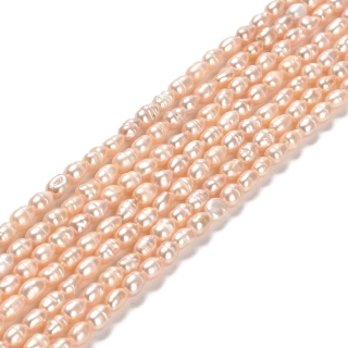 Říční perly meruňkové, kvalita A+, cca 3-5 mm, šňůra 35 cm 