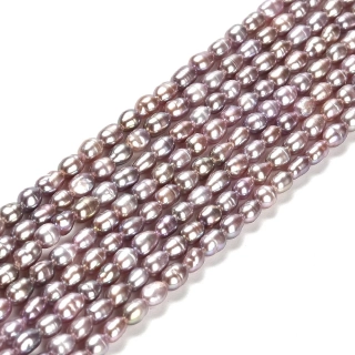 Říční perly, kvalita AAA, cca 5x3 mm, šňůra 35 cm 