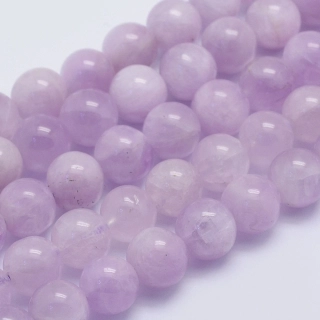 Kunzit, kvalita AA, 8-8,5 mm, půlšňůra 19 cm (cca 23 korálků)