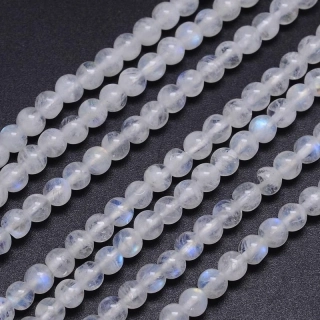 Měsíční kámen, kvalita AA, 4-4,5 mm, půlšňůra 19 cm 