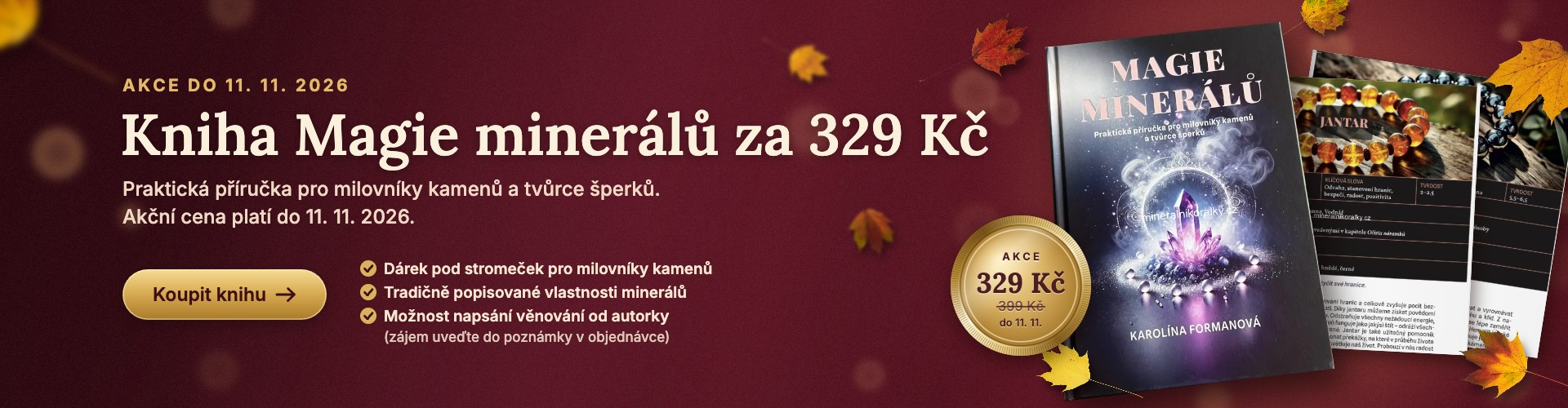 Kniha Magie minerálů za 329 Kč – akce do 11. 11. 2026